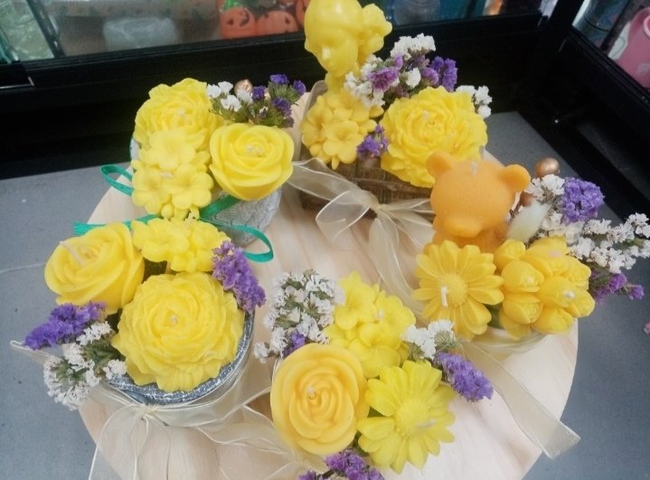 Centros de mesa con velas aromáticas Genny Franco